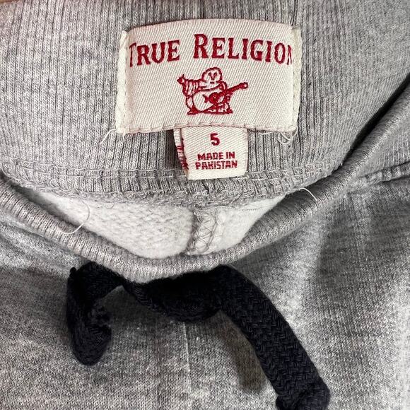 True Religion Kids Boy's Athletic Short 5 Gray Pull On Drawstring Roll Hem - Picture 5 of 7
